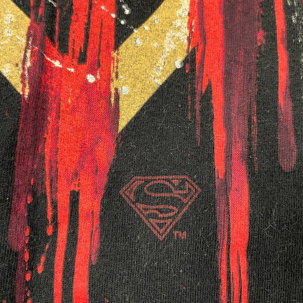DC Comics Dripping Superman Logo Graphic T-Shirt Men’s XL Black Red Blue logo - Picture 7 of 10